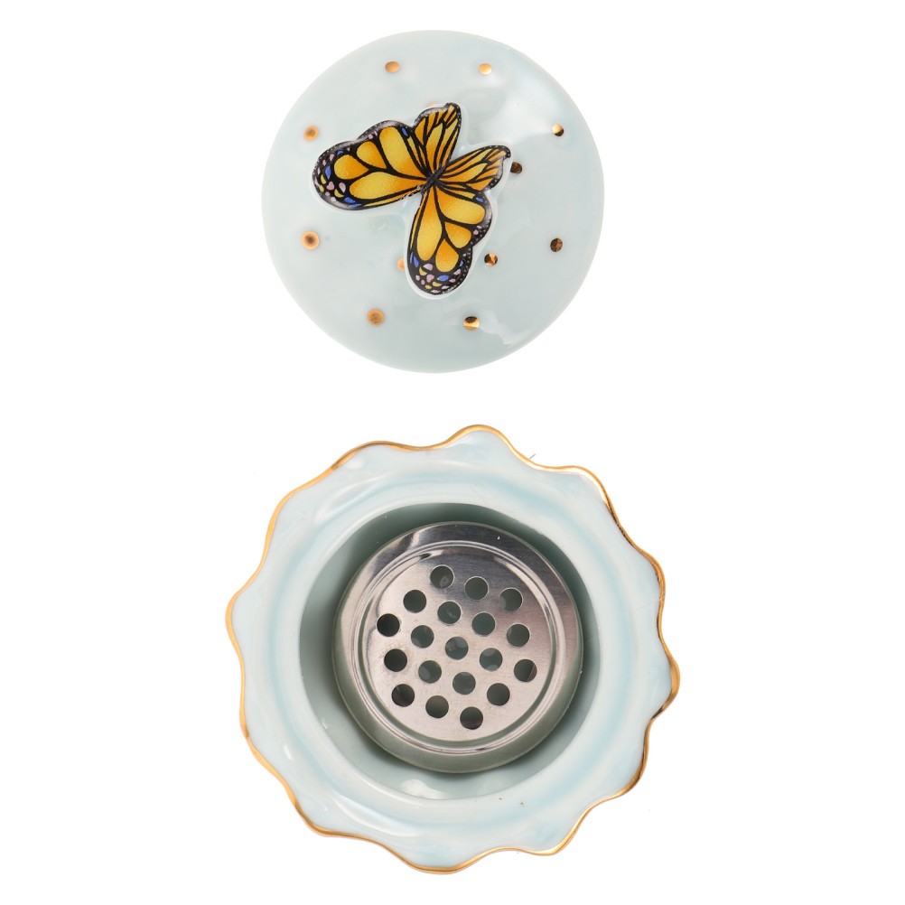 Mesh Layer Dappen Dish Ceramic Manicure Cup Acrylic Nail Cleaner