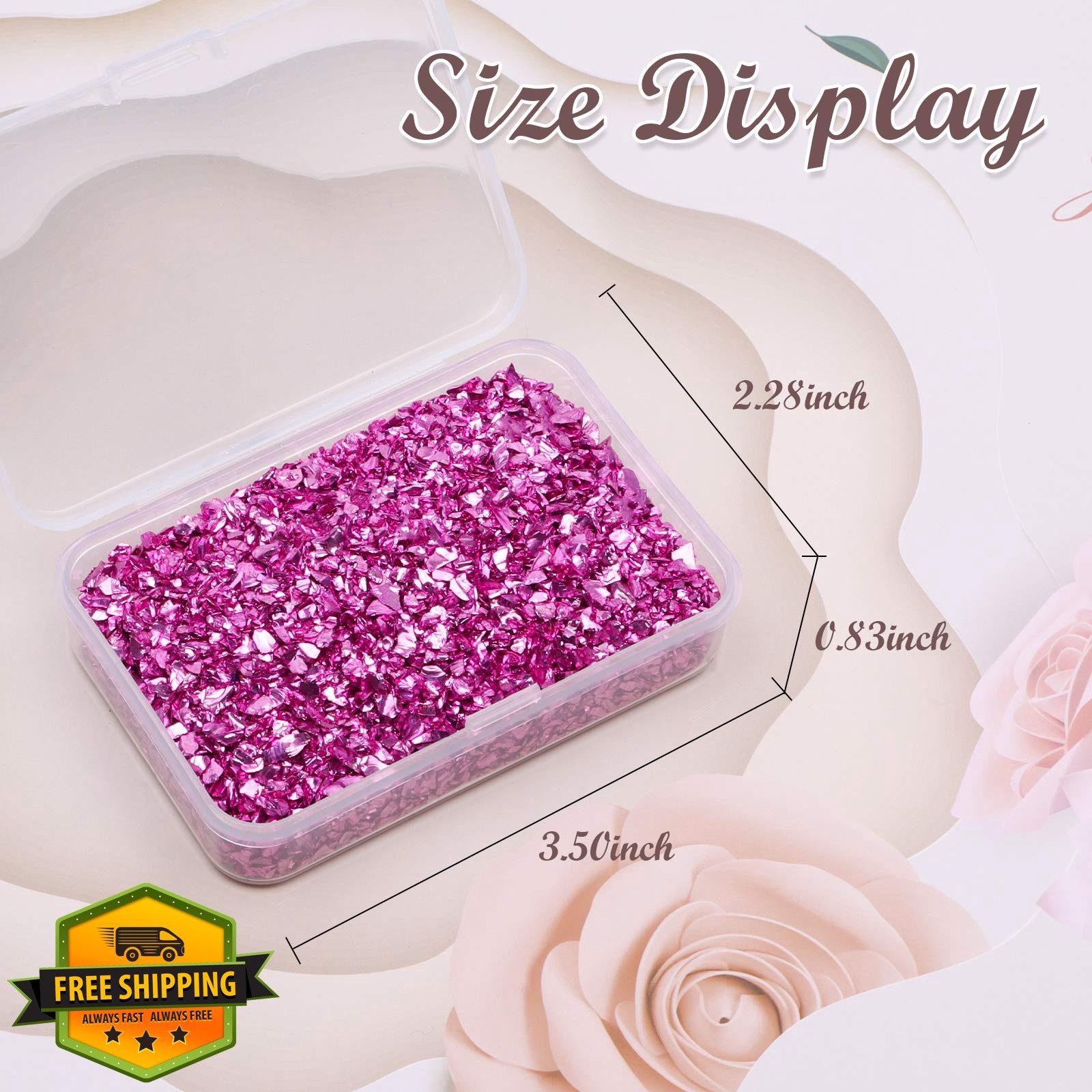 Crushed Glass Craft Glitter for Resin, Irregular Metallic Crystal Chips Sprin…