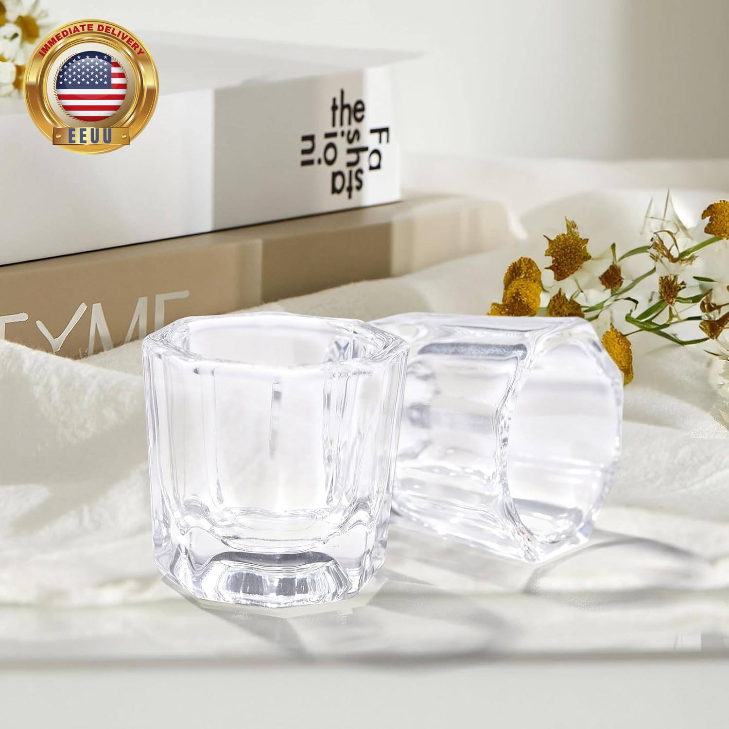 2Pcs Clear Dappen Dish Mini Nail Bowl Nail Monomer Liquid Bowl Nail Dappen Dish