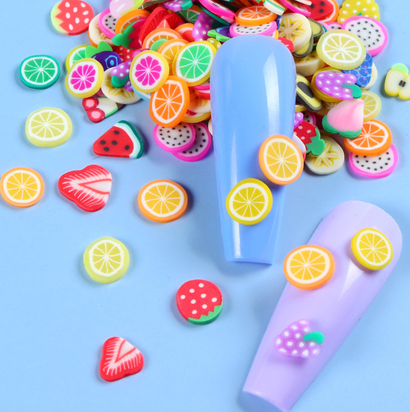 10g Polymer Clay Fimo Nail Art Fruit Decoration Nail Care No Hole Assorted
