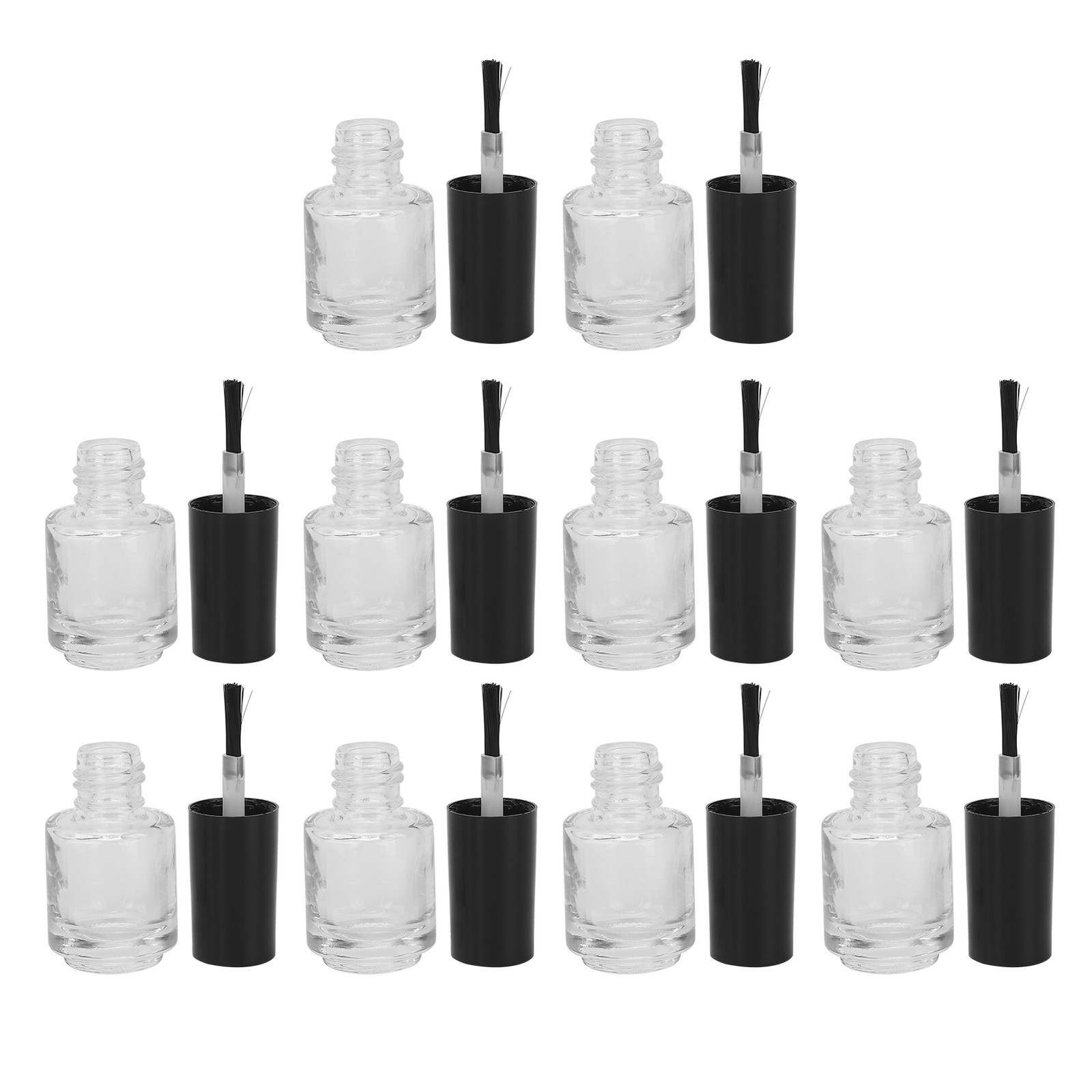10pcs Empty Nail Polish Bottle With Brush Cap For DIY Use Excellent