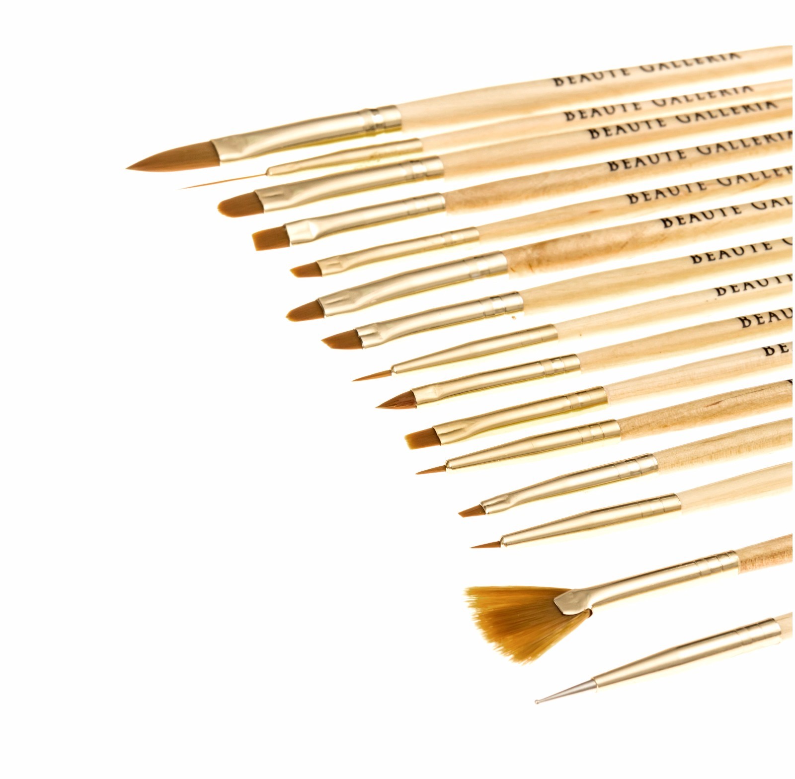 15pcs Nail Art Painting Gel Brush Liner Tips Builder Detailing Striping Blending