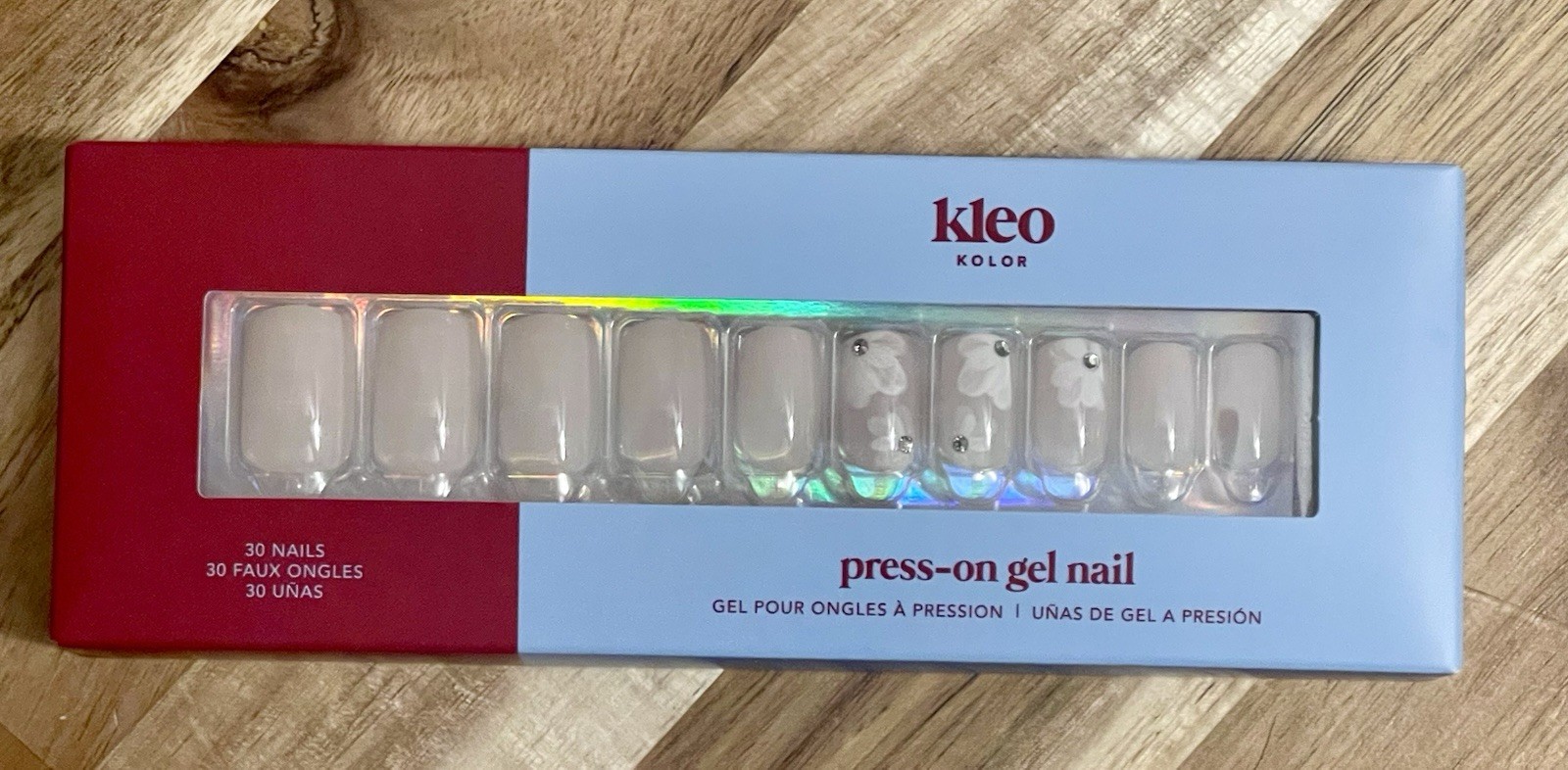 Kleo Kolor Press-On Gel Nails ~Lace Bloom~Brand New Unopened, 30 nails in box