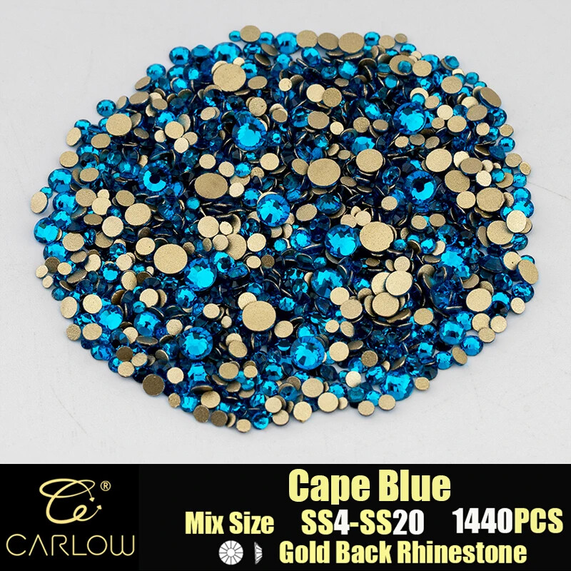 New Design SS4-SS20 47 Colors Non Hotfix Crystal Glass Rhinestone Gold Flat Back