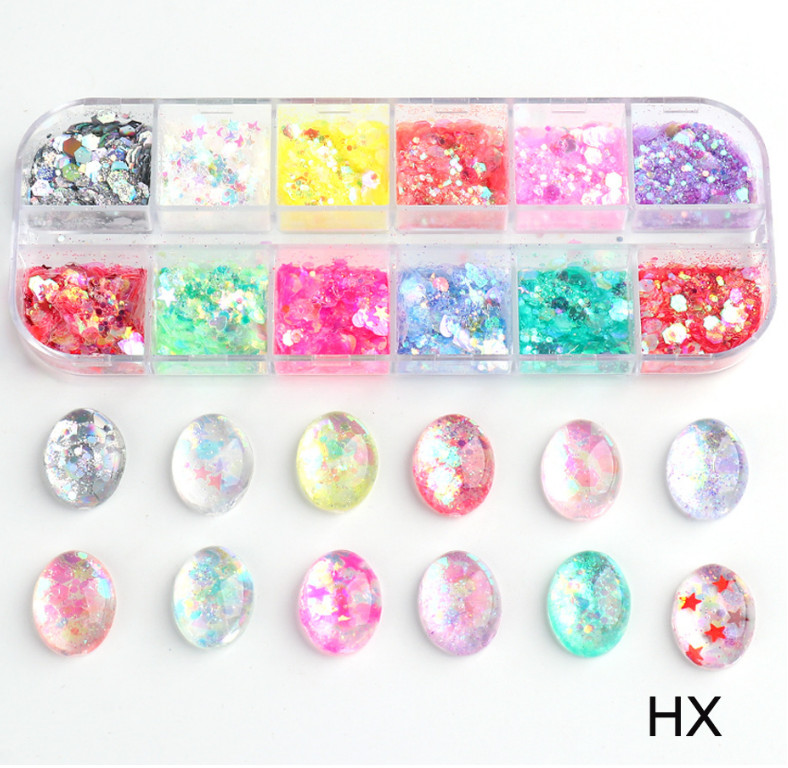 12 Grids/box Nail Art Glitter Powder Fairy Sequins Laser Flakes Decoration DIY K