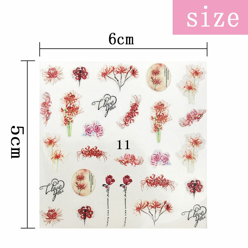 2 Sheets Nail Water Decals Flower Birds Slider Transfer Nail Art Stickers Tips✔