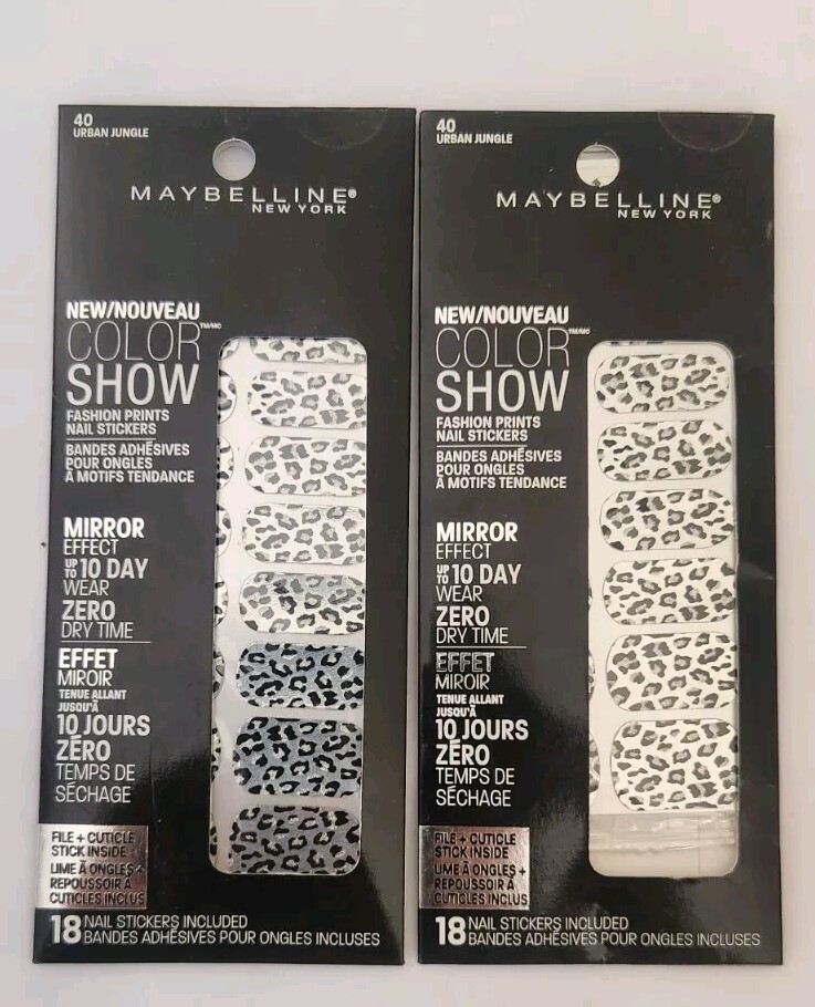 2x Maybelline Color Show Fashion Prints Nail Stickers #40 Urban Jungle
