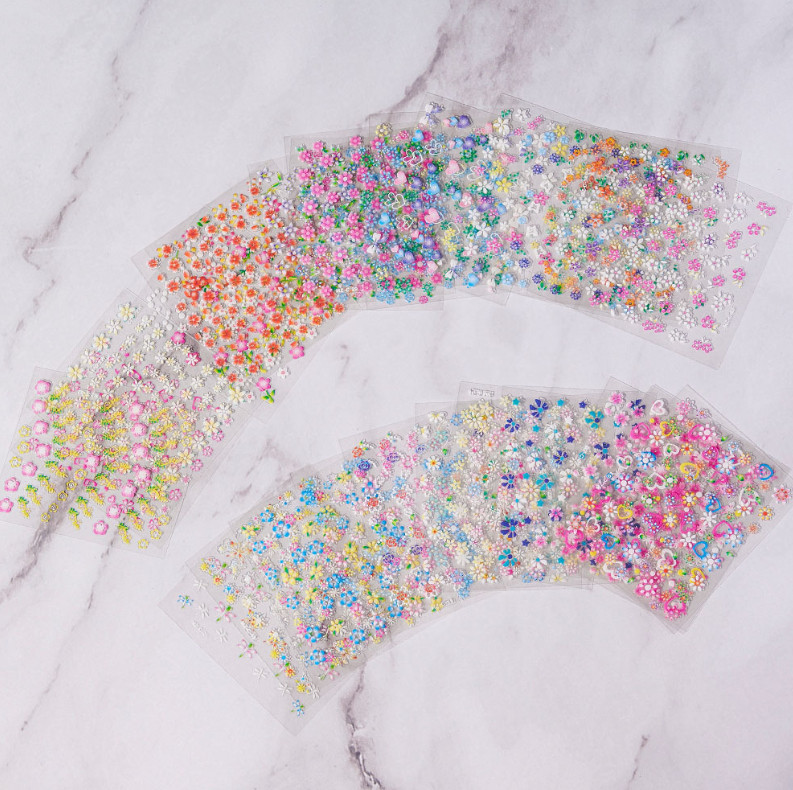 30PCS Manicure Daisy Flower Blossom Decal 3D Nail Sticker Decor Slider DIY NH9