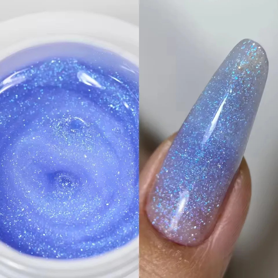 50G Shimmer Pink White Acrylic Gel TPO Free Glitter Shiny Extension Acryl Hard G