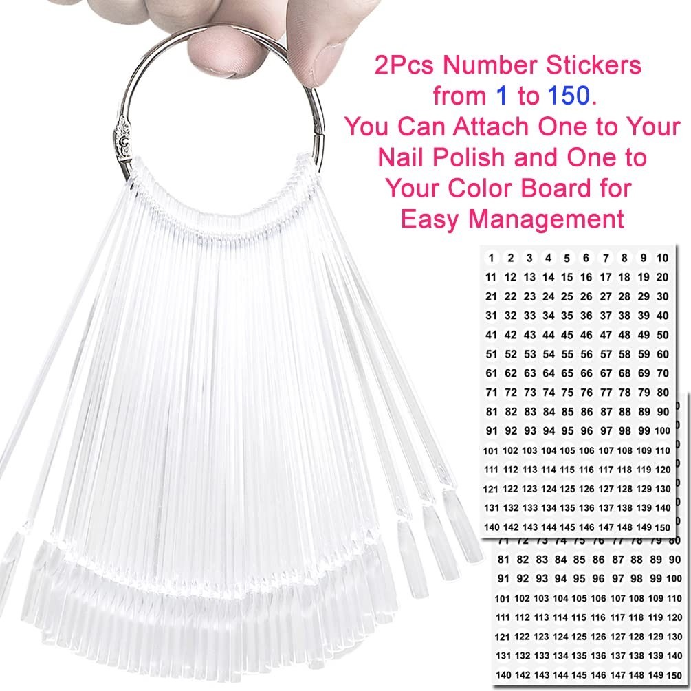 150-Count Nail Swatch Sticks with Ring – Perfect for Art Practicing & Display