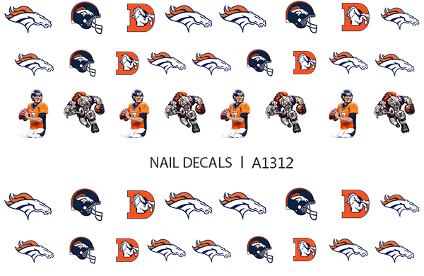 Denver Broncos Nail Art Stickers Transfers Decals Set of 46 – A1312