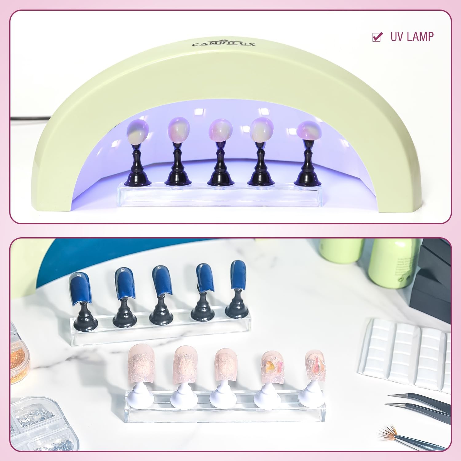 Nail Holder for Nail Art Practice False Nails Painting 2 Sets