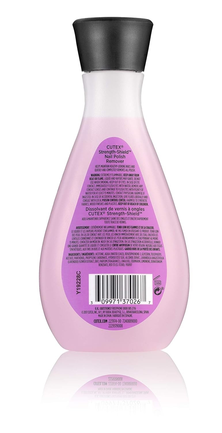 Cutex Nail Polish Remover, Strength Shield, Leaves 6.7 Fl Oz (Pack of 2)