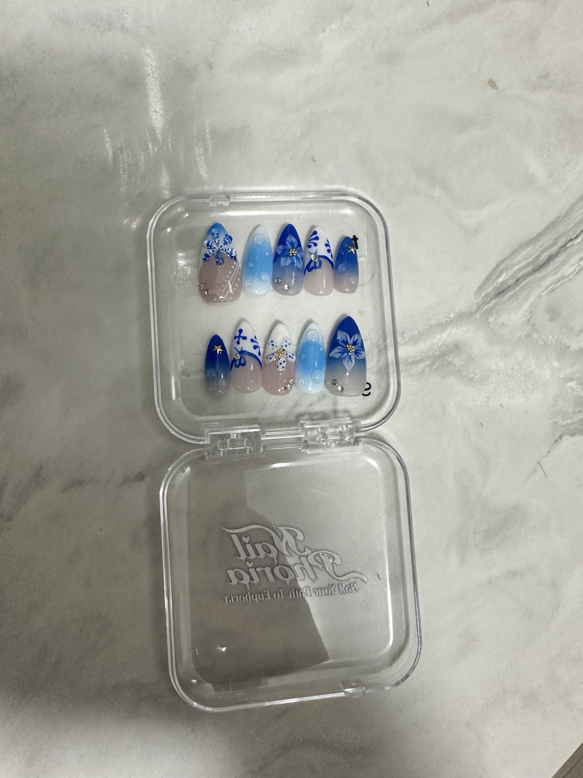 Nail Phoria Hand Made Press On Nails Blueberry Açaí Size Small