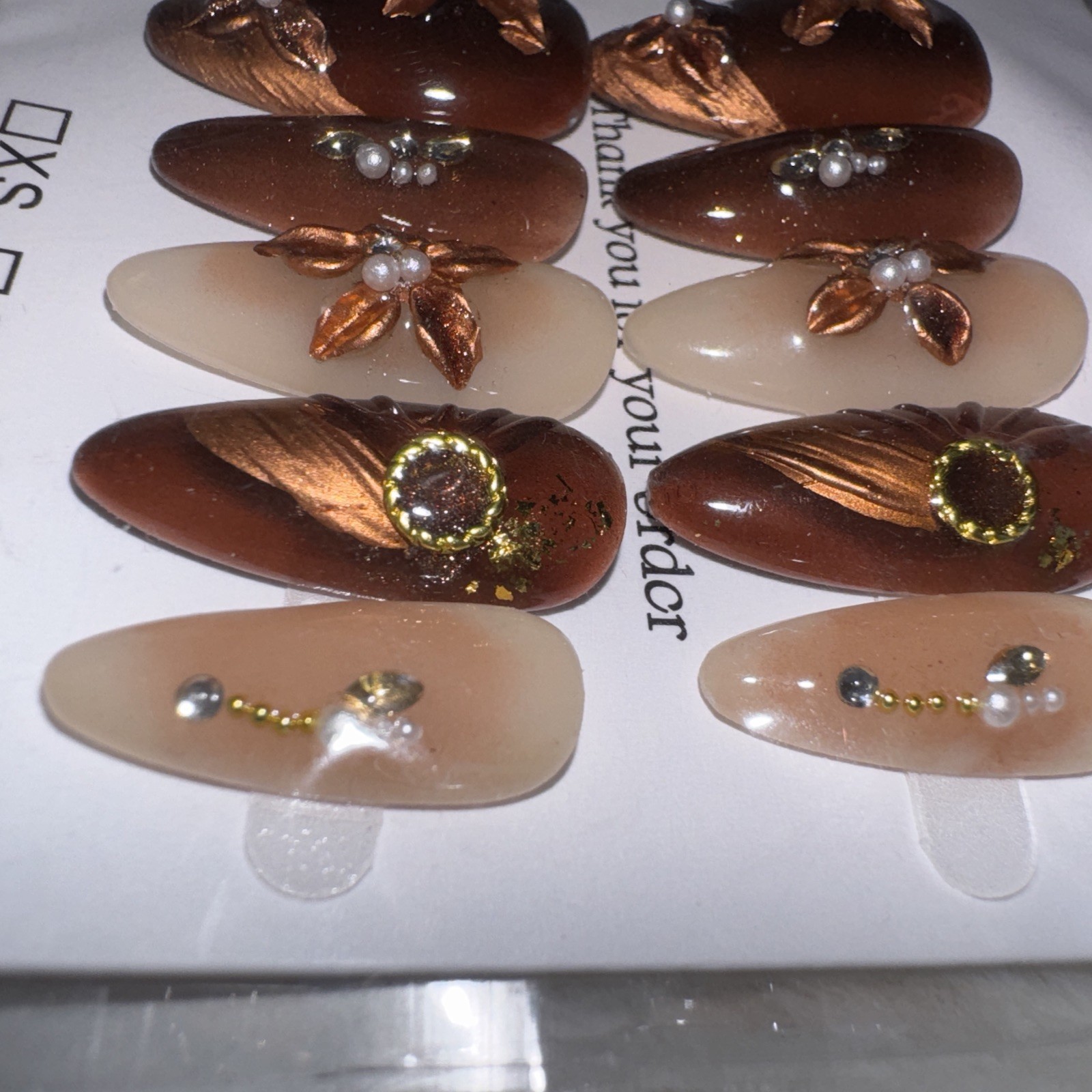 4 Packs Of 10pcs Almond Press On nails | 3D Unique Designs| Size M | Reusable 11