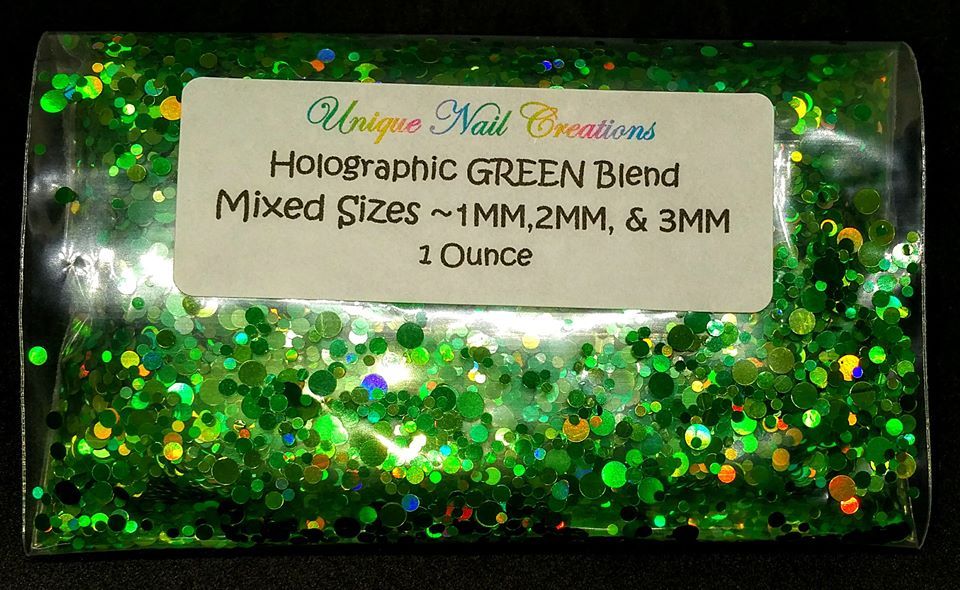 Bulk 1 OZ Holographic~DOT Shape Glitter~Multi-Sizes~U CHOOSE Color~ USA