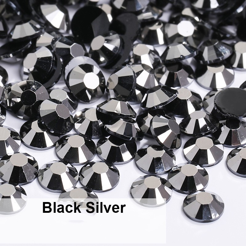 2000 Gunmetal Acrylic Faceted Round Flatbacks Rhinestone Gems 3mm 12ss Nail Art