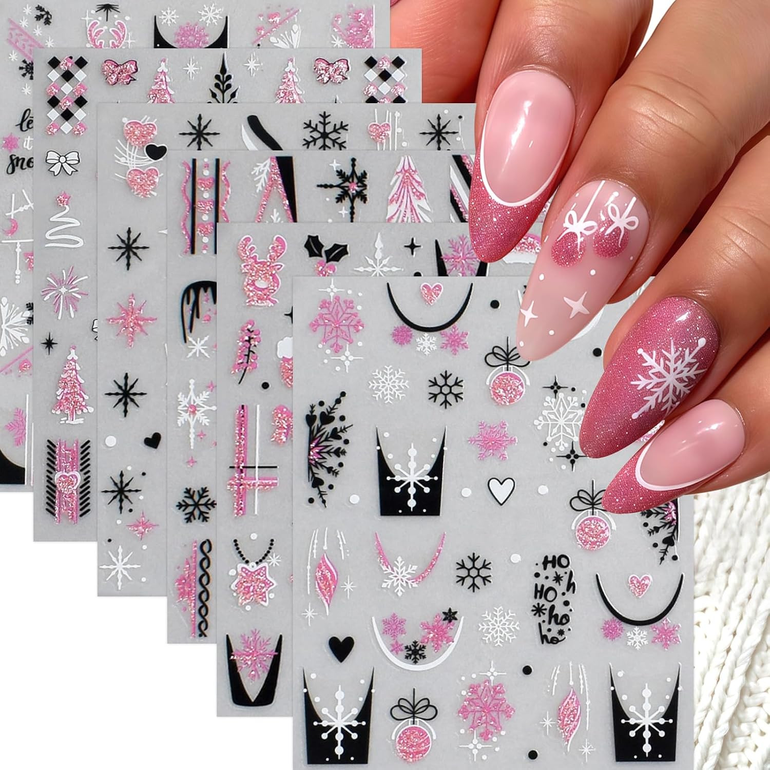 1 Sheet 5D Embossed Autumn Maple Leaves Nail Stickers for Nail Art Thanksgiving