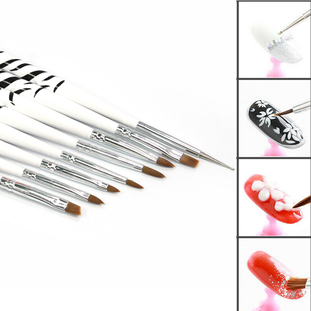1Set/8Pcs UV Gel Nail Art Brush Polish Painting Pen Brush For Manicure