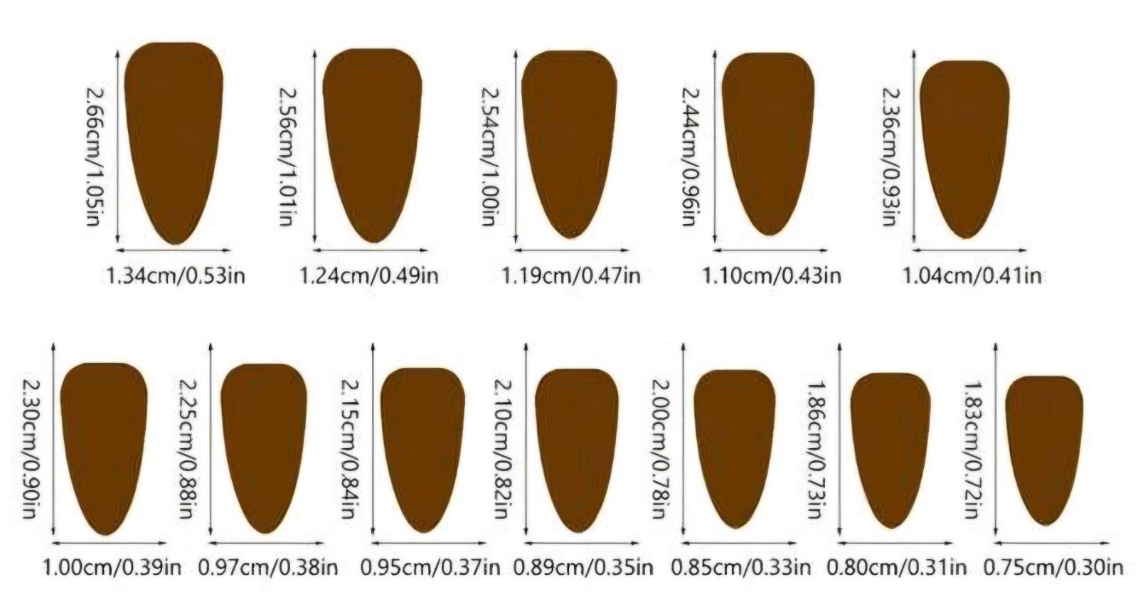 Press-On Nails Harlequin Hearts Black Red & White Valentines Day Medium/Long