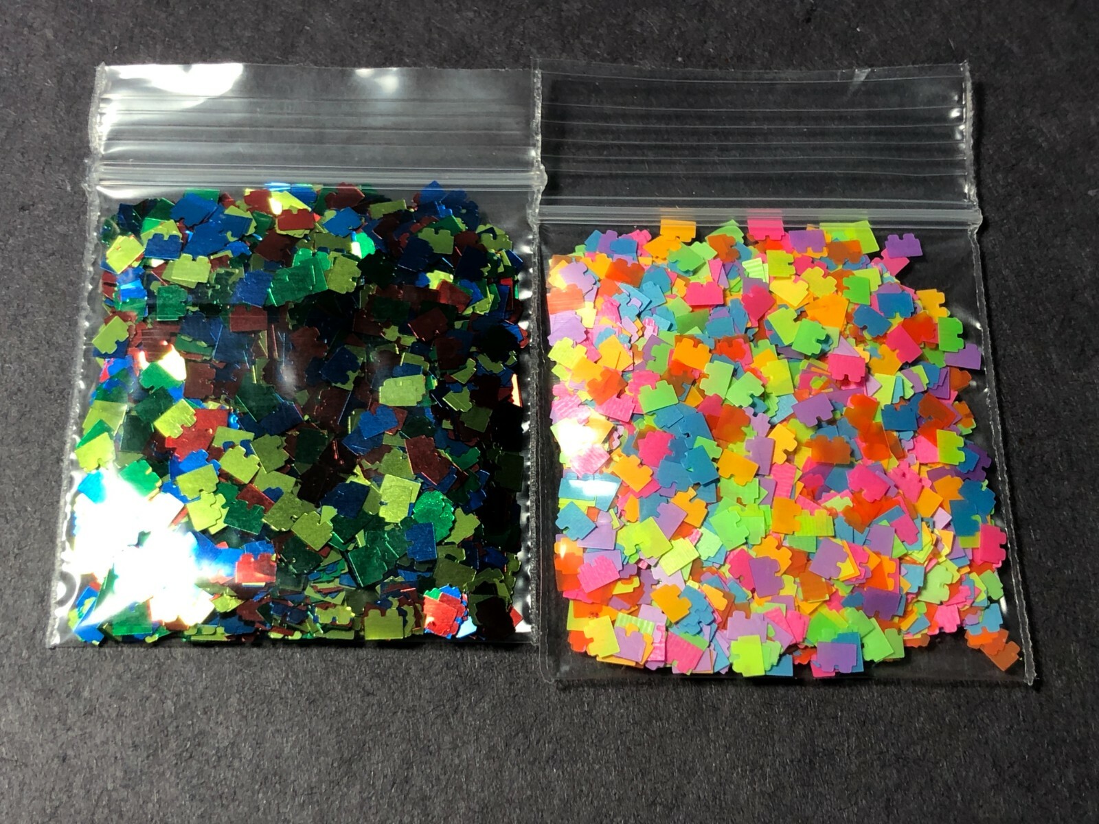 Neon 4MM Lego Shape Glitter Nail Art Acrylic Gel Body Art Epoxy tumbler 1 TSP