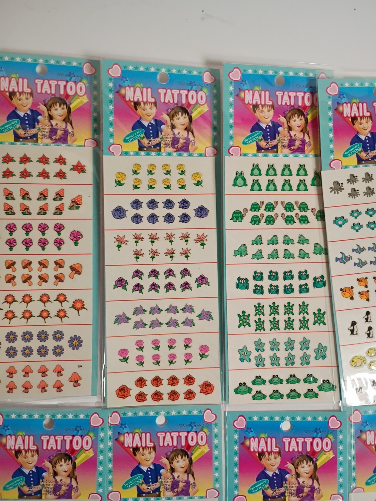 9 Sheets Art Water Transfer Frogs Ladybugs Flowers Fruit Children Nail Tattoos