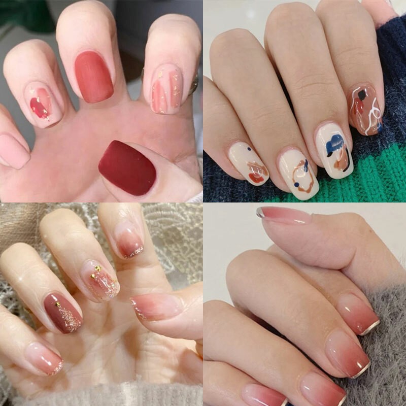 14Tips Nail Stickers Full Cover DIY Manicure Art Nail Foils Wraps 3D Nail Decal✔