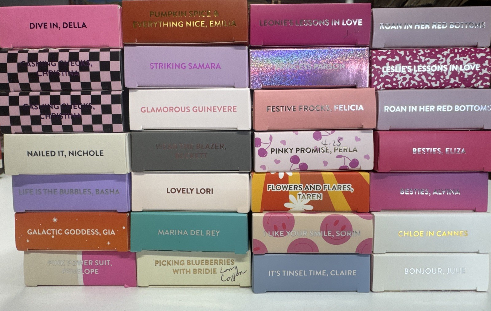 Lot Of 28 Boxes Brand New Red Aspen Nails Sets Glitter, Metallic Chrome, Pattern
