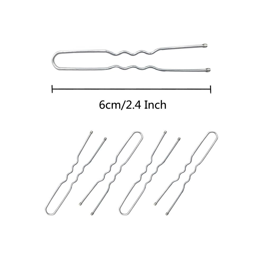 330 Count U Shaped Silver Hair Pins for Buns, YINGFENG Silver(2.4Inch)