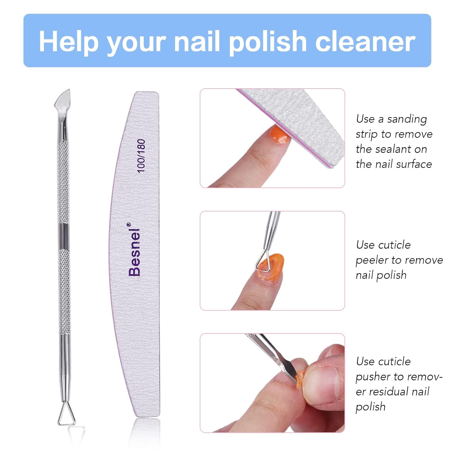Gel Nail Polish Remover 5 Pack Professional 7 Piece Set