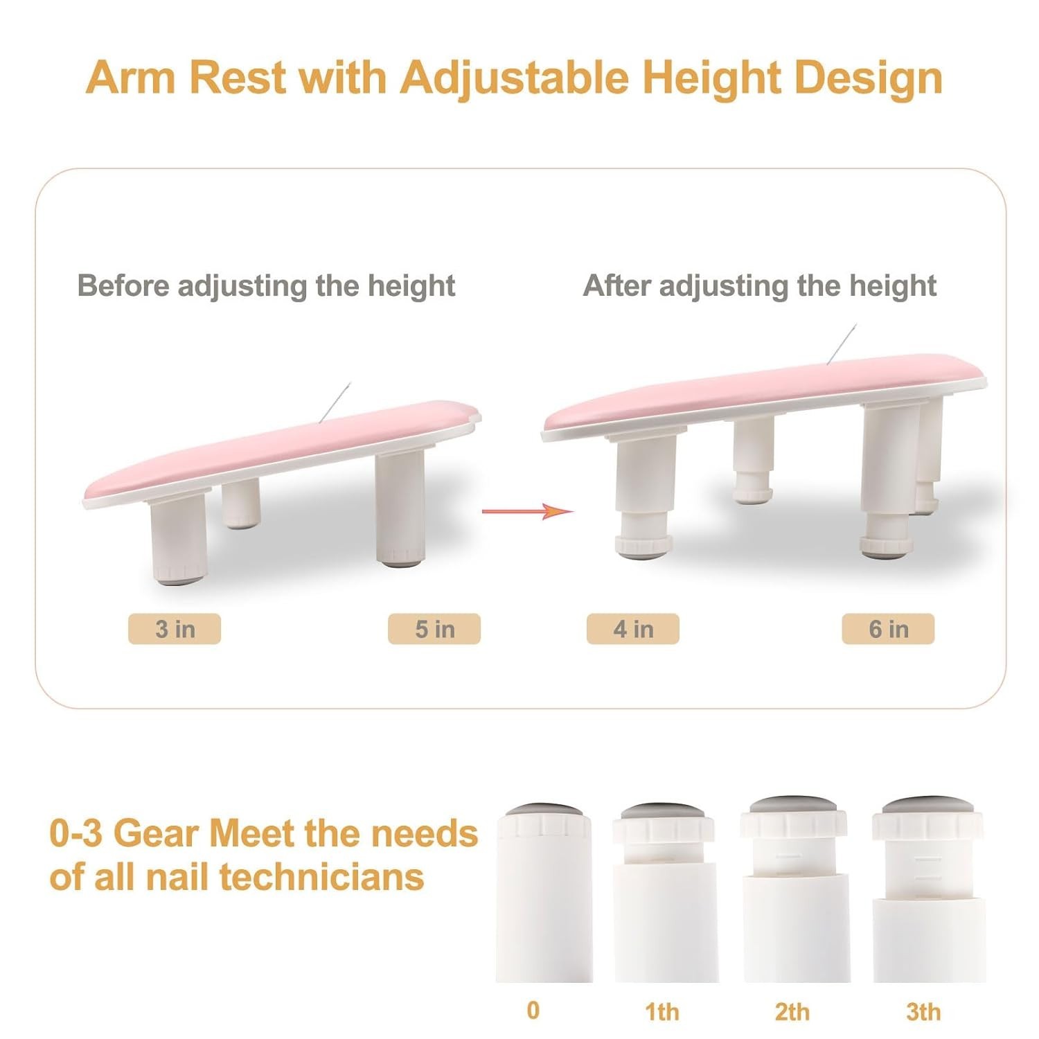 Arm Rest for Nails Tech with a Build-in Phone Holder,U shaped Adjustable Base…