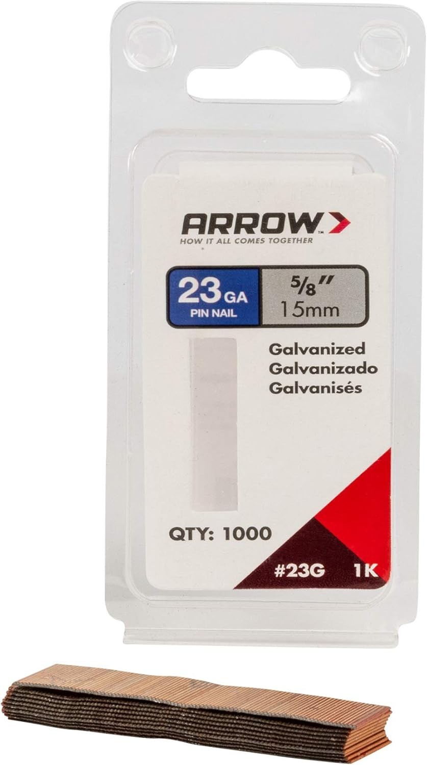 Arrow 5/8-Inch Collated Pin Nails – 1000 Count, Ideal for DIY Enthusiasts