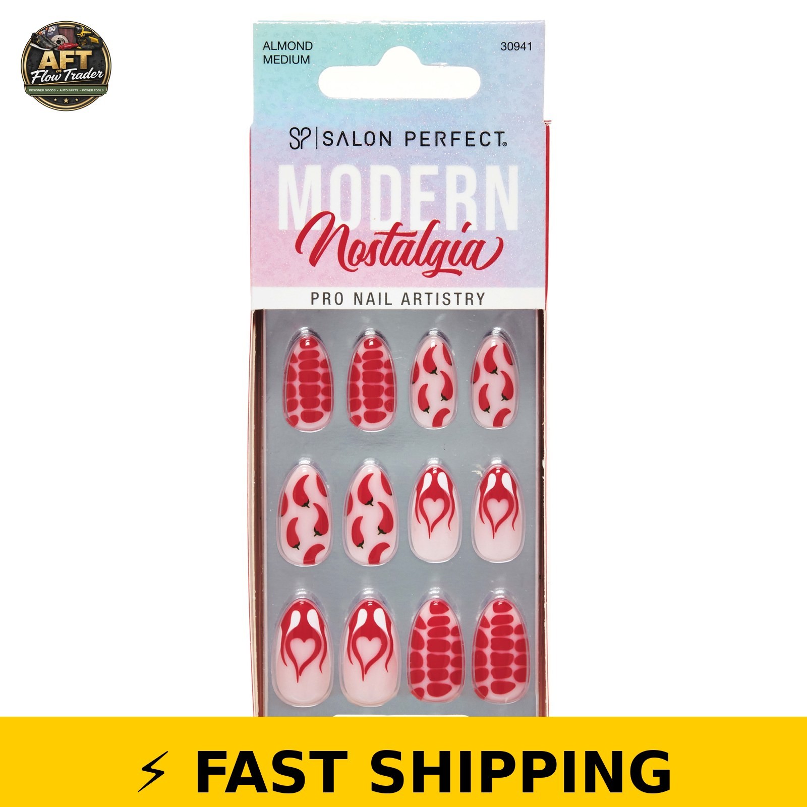 Salon Perfect Press On Nails, 493 Modern Nostalgia, Fire Chilis