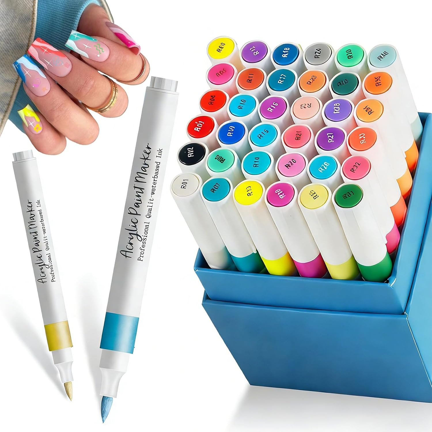 Nail Art Pens Markers Acrylic Paint Nail Polish Pen Drawing Dotting Quick Dry