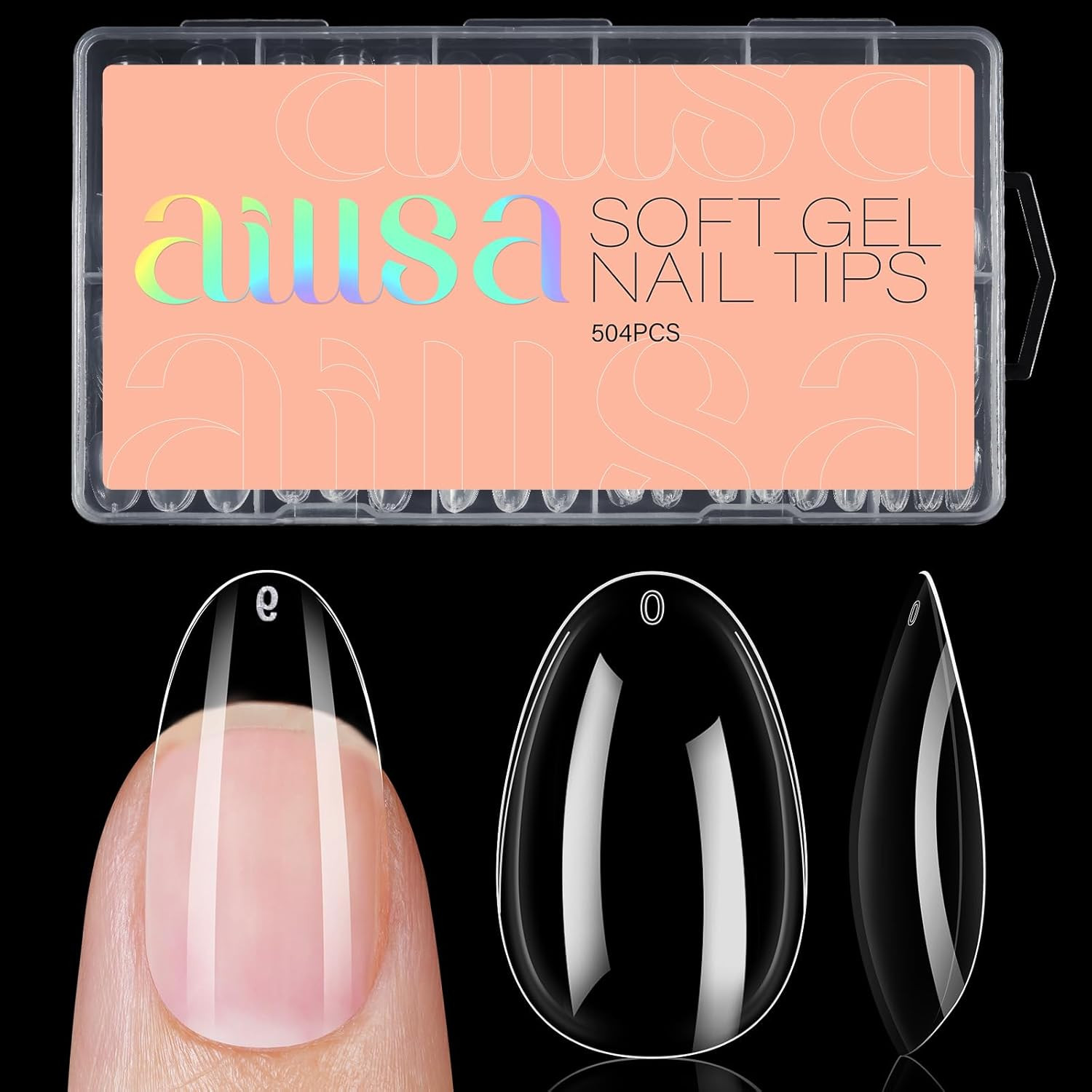 Short Oval round Nails 504PCS Clear Gel Tips | Press On, Full Cover, Fake Gelly