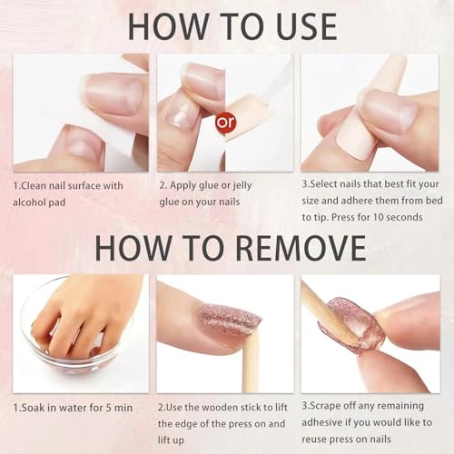 24Pcs Almond Shaped Press on Nails Flower Fake Nails Medium Length Glue on