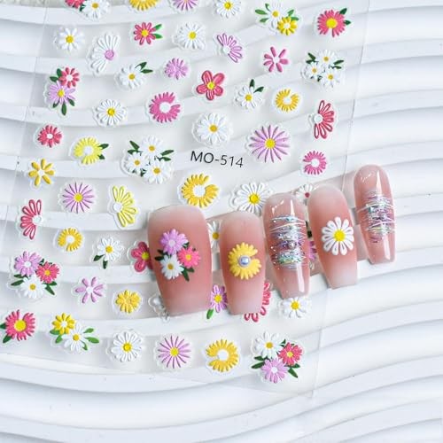 5D Small Bouquet Floral Nail Art Stickers- Spring Summer Flower Nail Decals