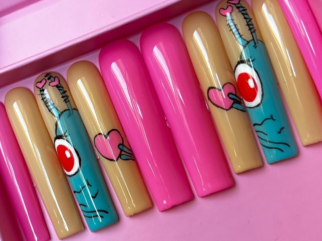 Luxurious Handmade Acrylic Press On Nails – A1 – High Quality, Reusable