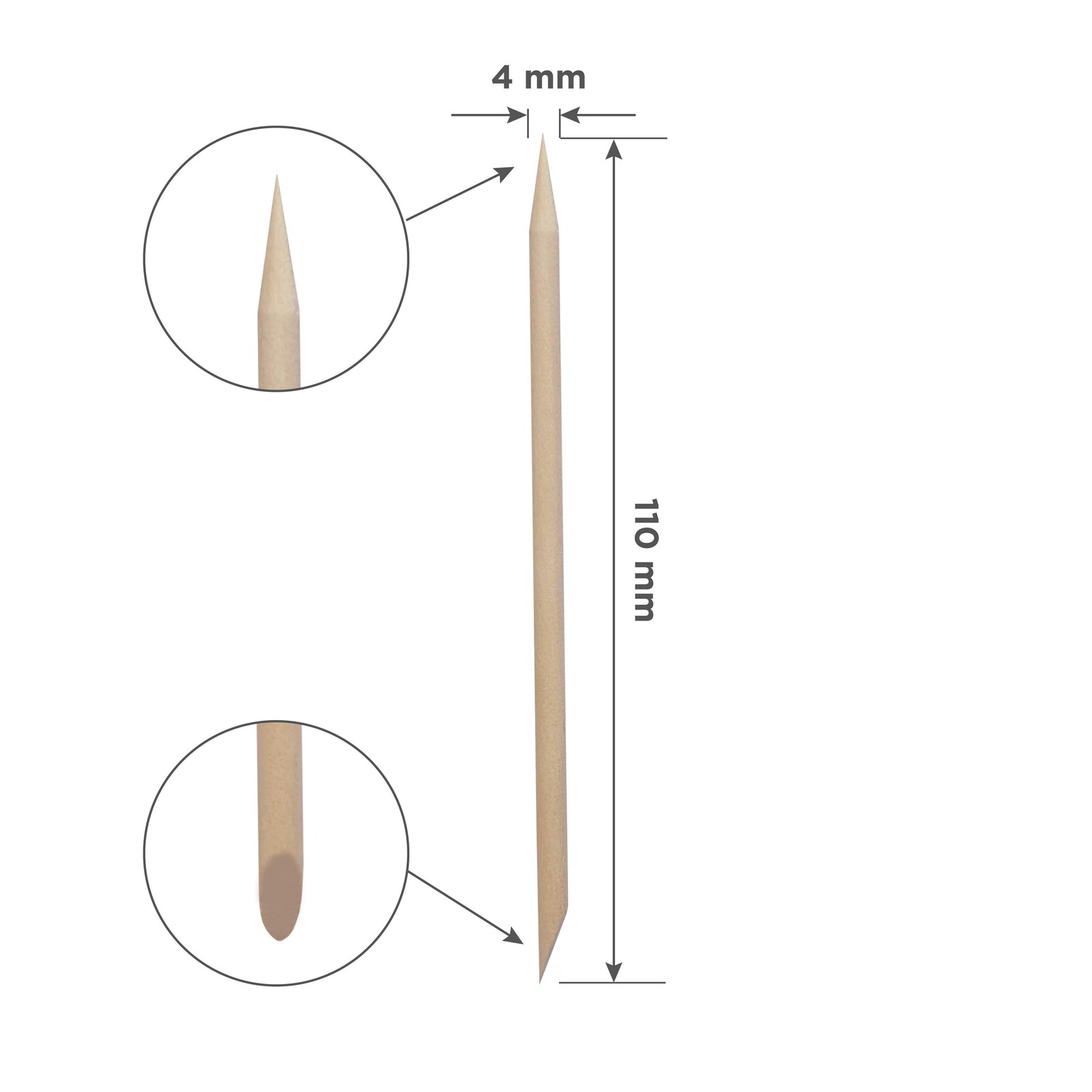 STALEKS PRO Orange stick for manicure wooden 110 mm (100 pcs) (DOS-30/100)