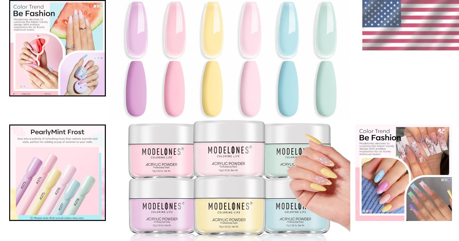 Limited Edition Macaron Acrylic Powder – 6 Vibrant Colors for Stunning Nail Art!