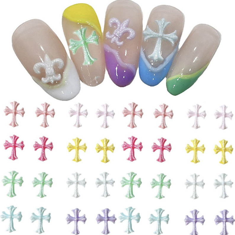 20Pcs Mixed Nail Art Charms Jewelry Accessories Resin Flat Back Cross DIY NH25