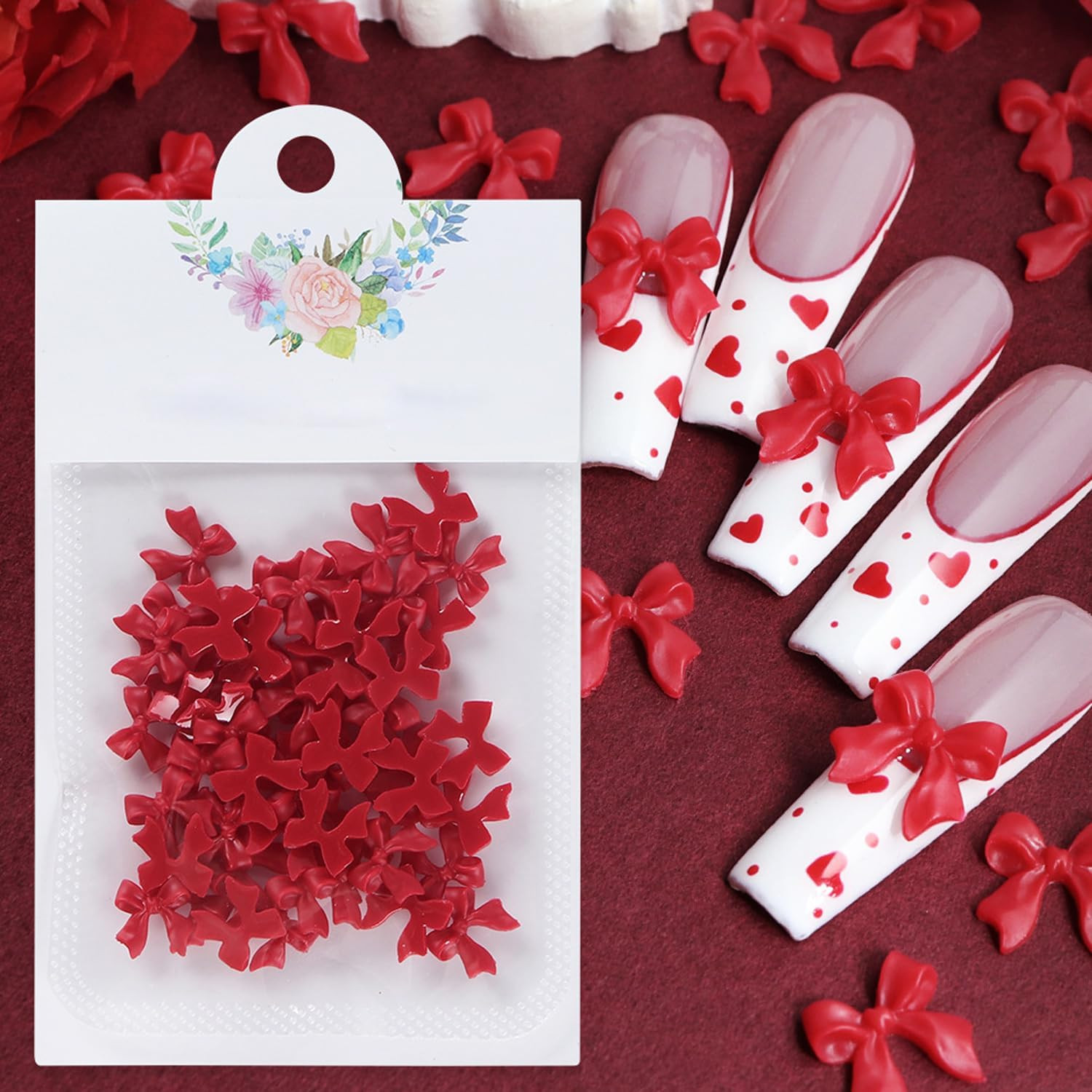 Summer Flower Nail Charms 3D Hibiscus Flowers for Nails Gems Spring Nail Jewelry