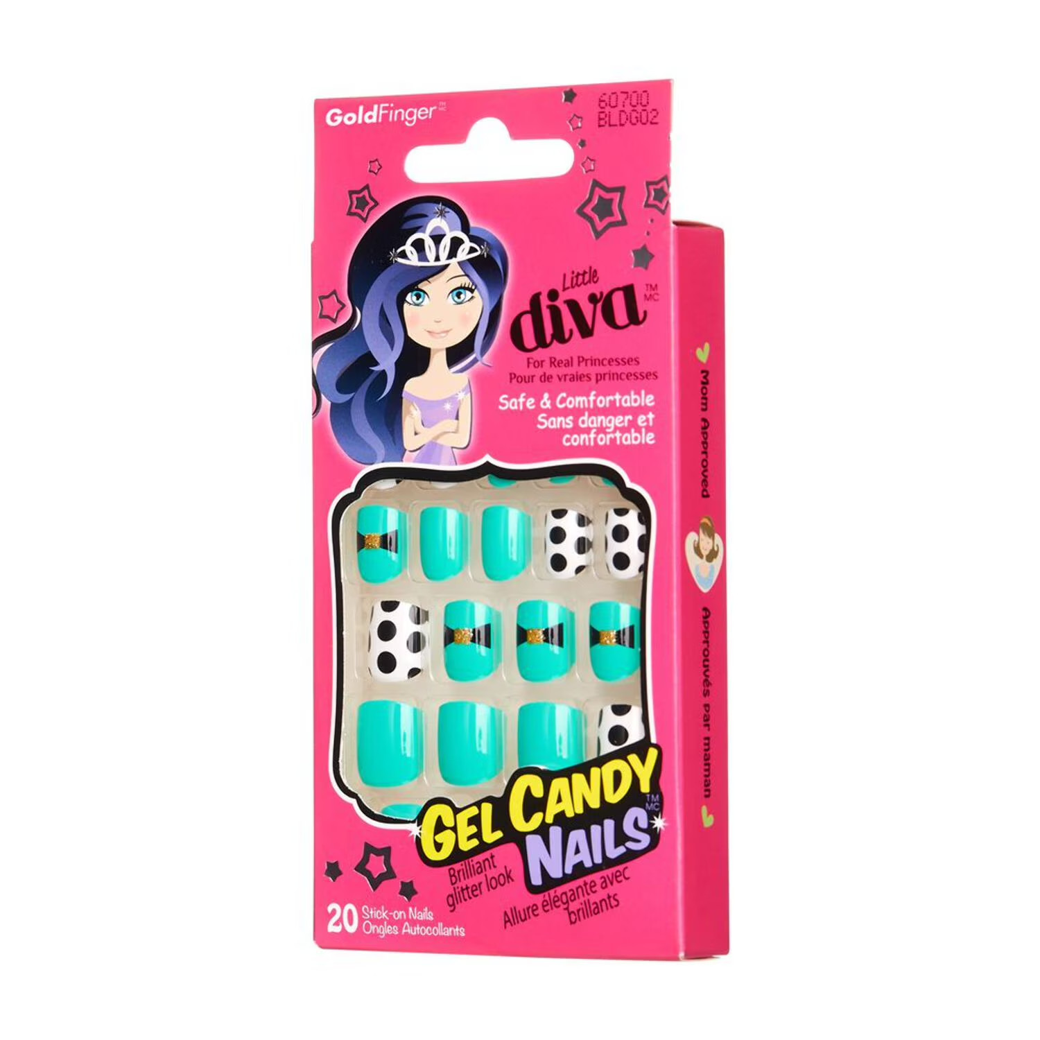 Little Diva Gel Candy Stick-on Nails 60700 BLD002 PACK OF 4