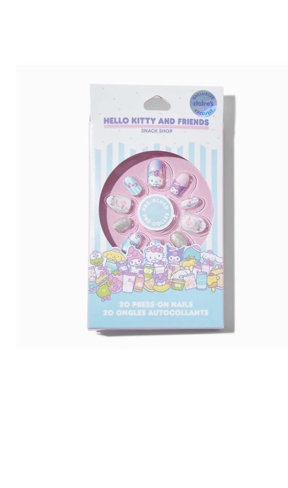 Sanrio Hello Kitty And Friends Snack Shop Press On Faux Nails 20 Pack New