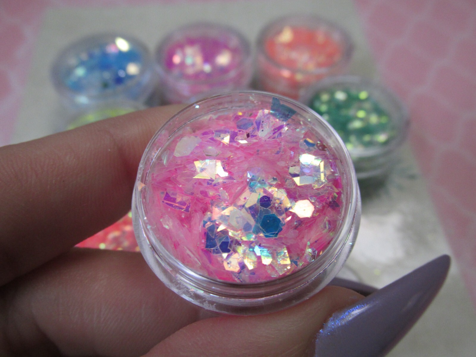 Glitter Flakes Crushed Jewels nail art set