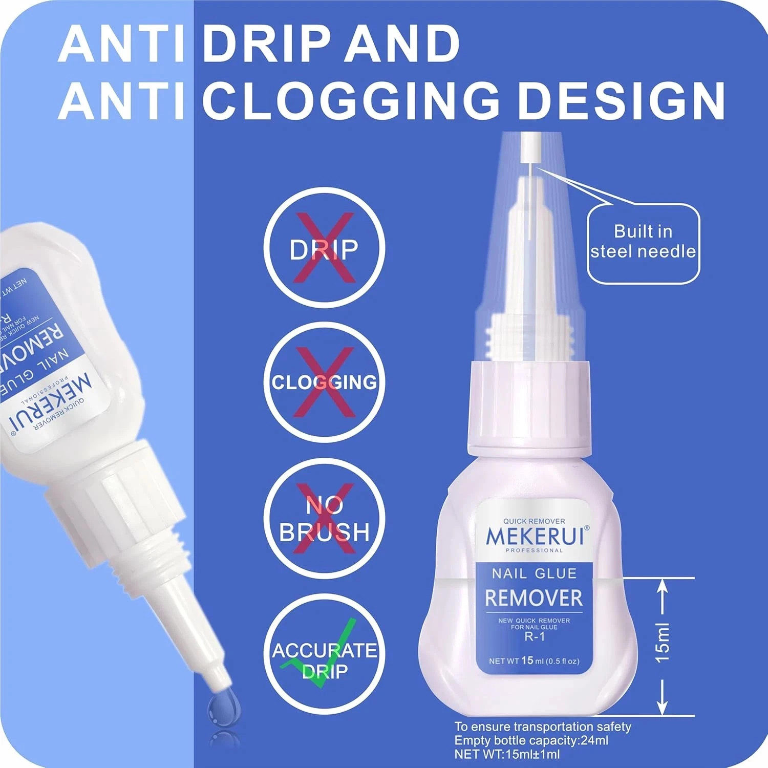 New Upgrade Super Strong Nail Glue Gel and Quickly Nail Glue Remover Kit Press o