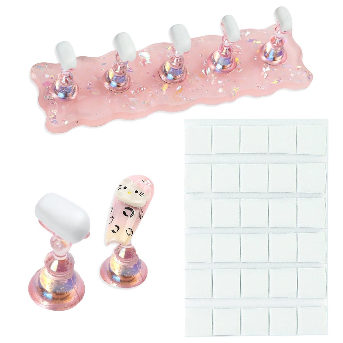Nail Art Display Clay False Nail Tips Sticky Base Reusable Body Health Manicure