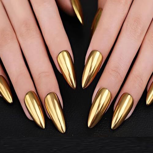 Holographic Mirror Gold Nail Chrome Powder Effect Metallic Dust Sequins UV Gel