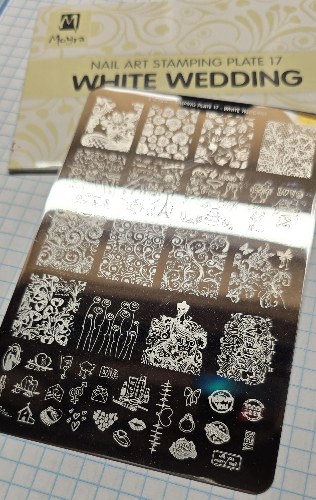 Moyra Stamping Plate Nail Art Accessories plate 17 Wedding Floral Anniversary