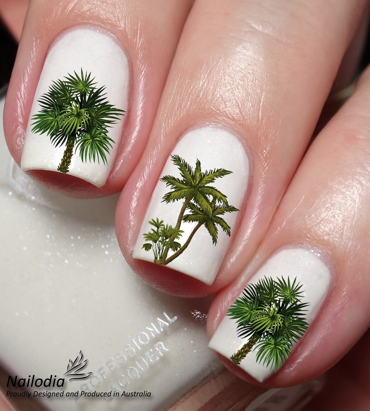 Palm Tropical Beach Tree Nail Art Decal Sticker Water Transfer Slider